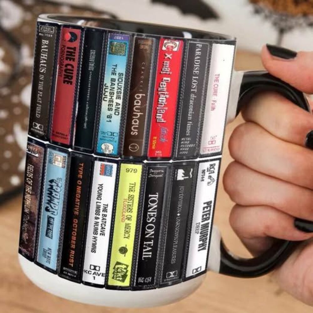 Goth Rock Bands Album Stack Coffee Mug - 20 fl oz, Brand New Cup